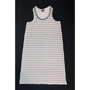 Vince Camuto Womens Size XS Racerback Tank Dress Black & White Horizontal Stripe